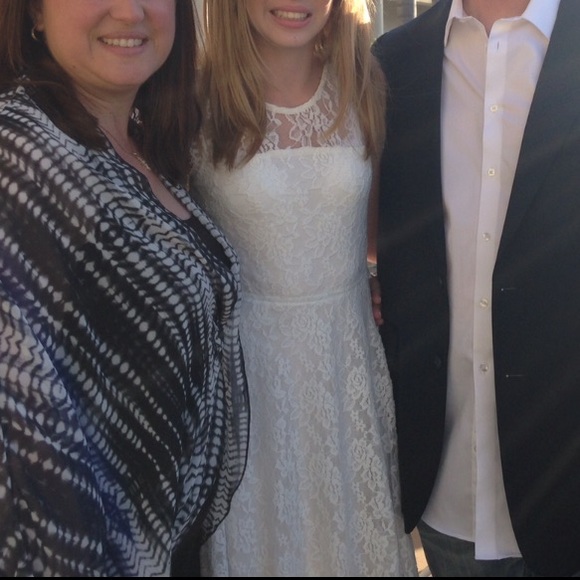 Miss Behave Girls Formal White Lace Dress - Picture 5 of 7